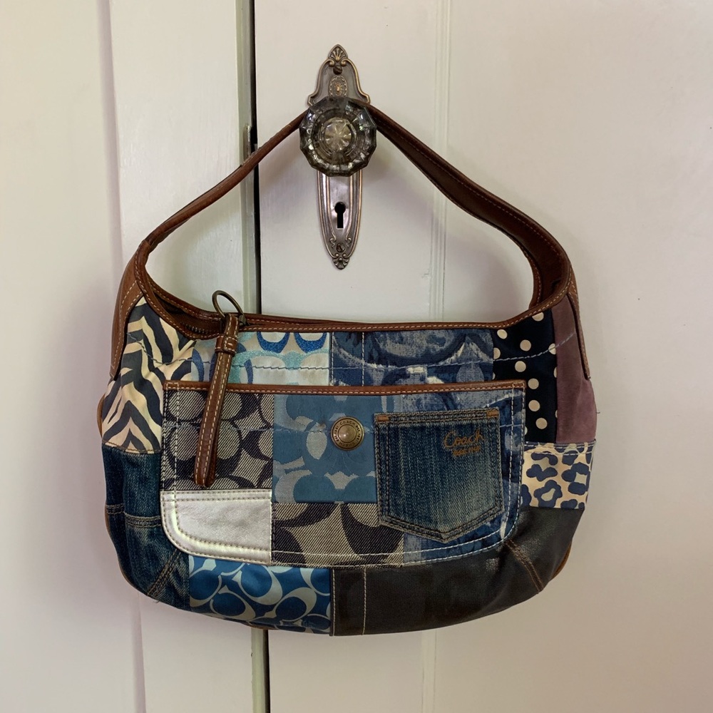 Coach - denim and leather bag